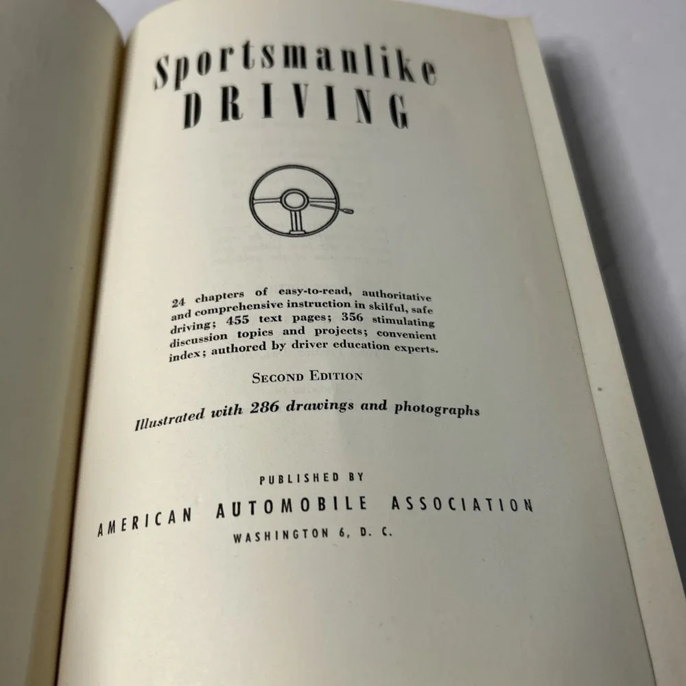 Vintage Book Sportsmanlike Driving Book American Automobile Association 2nd 1953